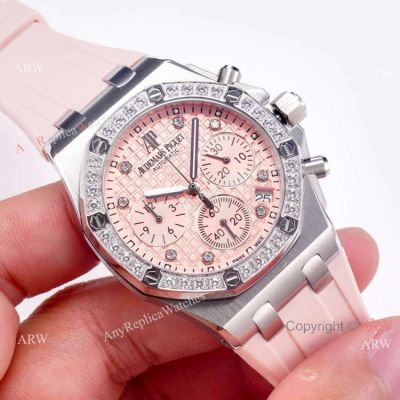 Audemars Piguet Royal Oak Offshore Watches Diamond Bezel Pink Dial